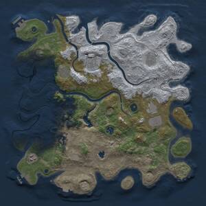 Thumbnail Rust Map: Procedural Map, Size: 4000, Seed: 1731401873, 15 Monuments
