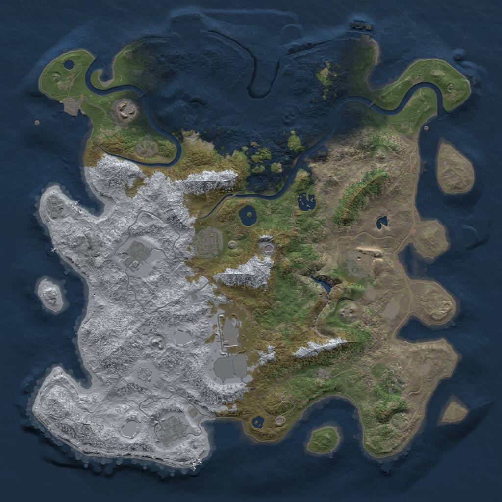 Rust Map: Procedural Map, Size: 4000, Seed: 1861039961, 15 Monuments