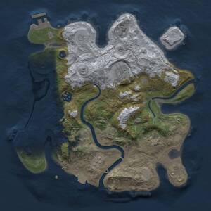 Thumbnail Rust Map: Procedural Map, Size: 3000, Seed: 991718863, 10 Monuments