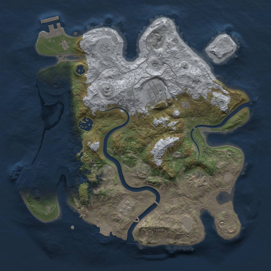 Rust Map: Procedural Map, Size: 3000, Seed: 991718863, 10 Monuments