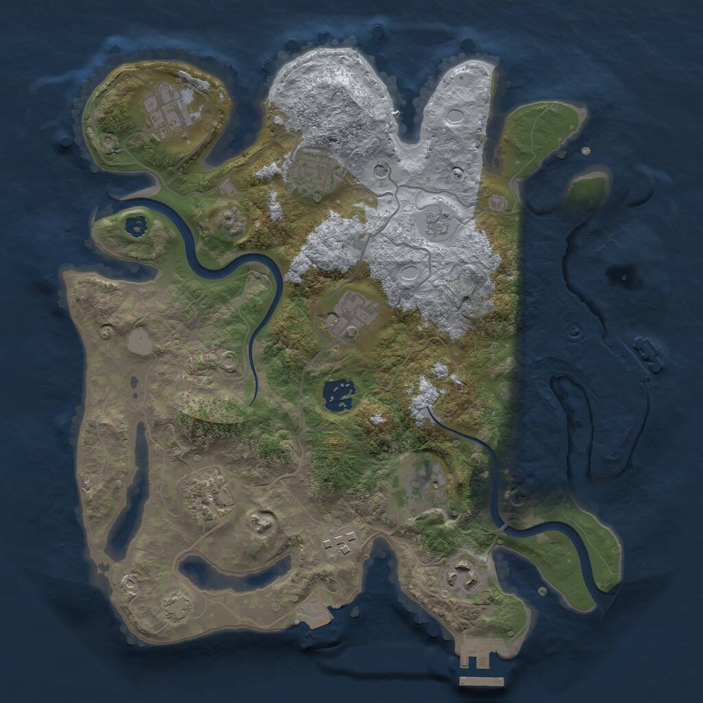 Rust Map: Procedural Map, Size: 3200, Seed: 753612017, 14 Monuments