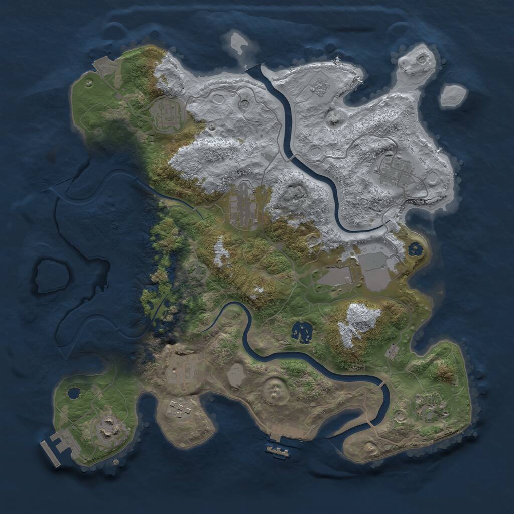 Rust Map: Procedural Map, Size: 3500, Seed: 572026, 15 Monuments