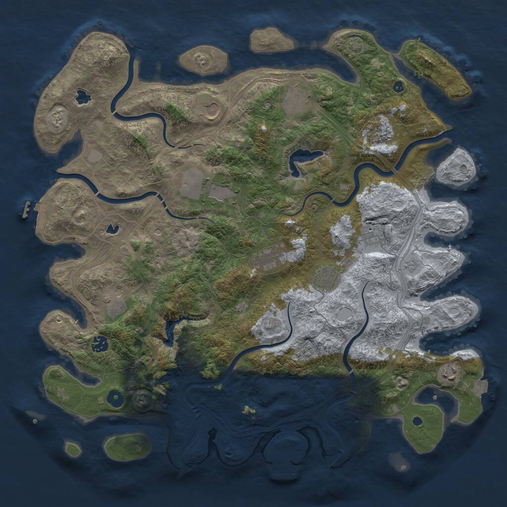 Rust Map: Procedural Map, Size: 4500, Seed: 296827114, 17 Monuments