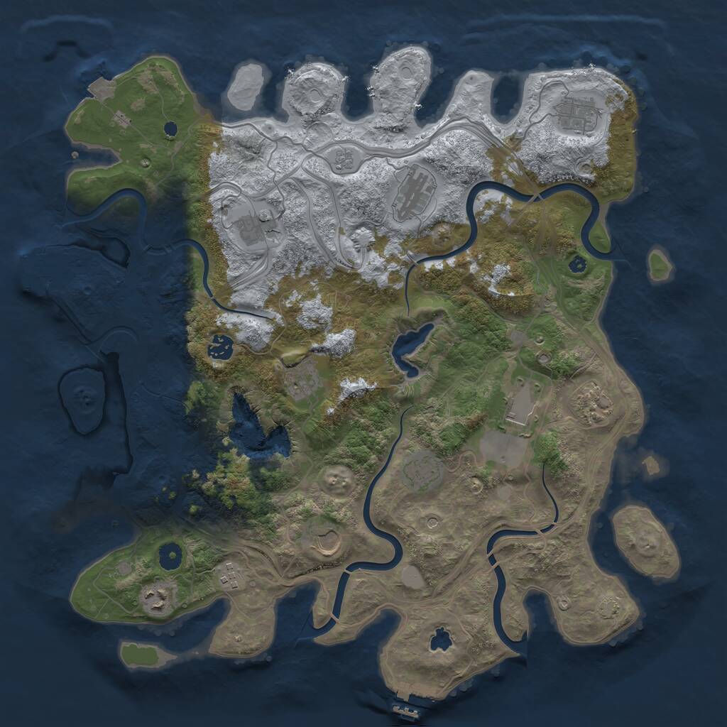 Rust Map: Procedural Map, Size: 4250, Seed: 571664512, 17 Monuments