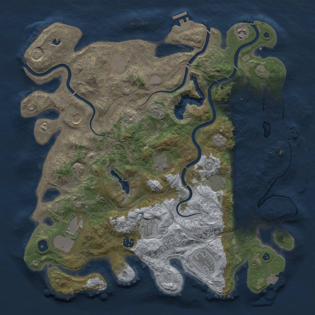 Rust Map: Procedural Map, Size: 4250, Seed: 1177043290, 17 Monuments