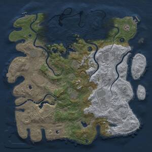 Thumbnail Rust Map: Procedural Map, Size: 4700, Seed: 490385539, 17 Monuments