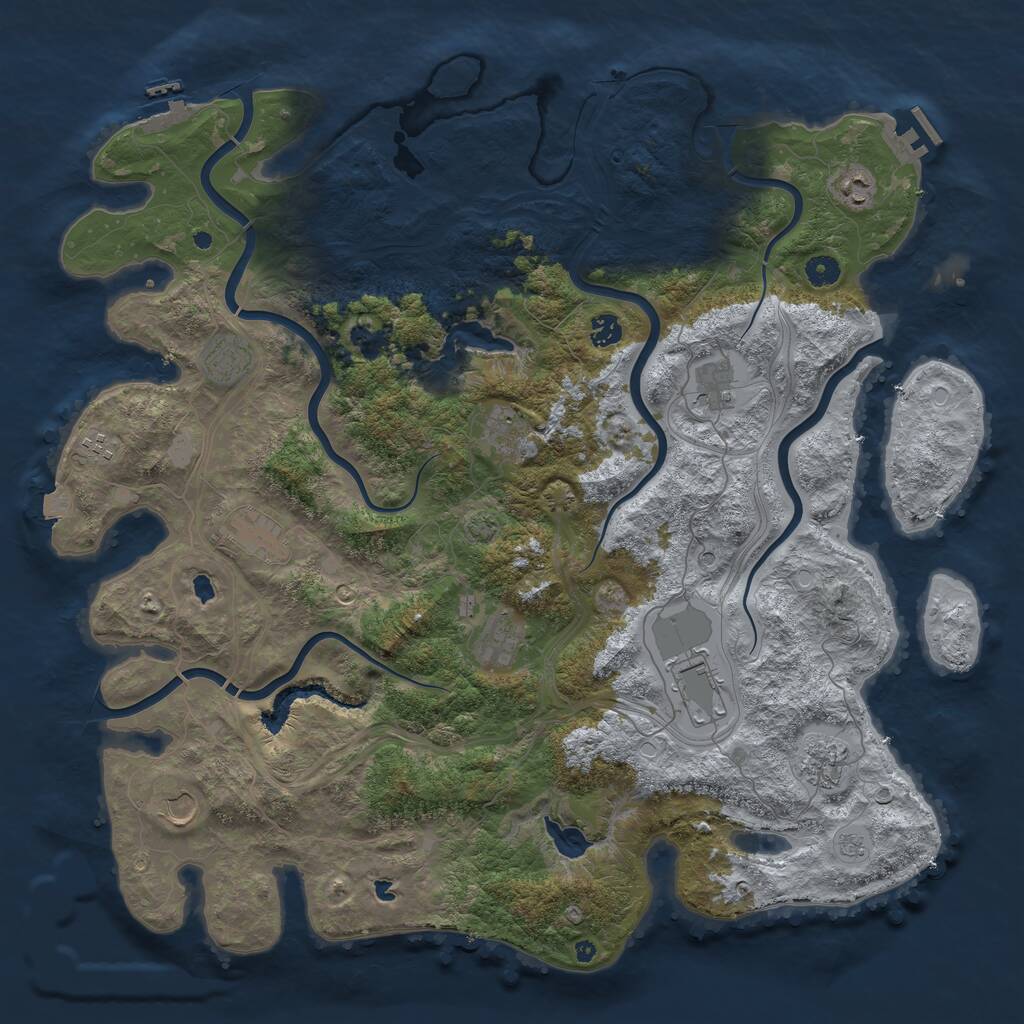 Rust Map: Procedural Map, Size: 4700, Seed: 490385539, 17 Monuments