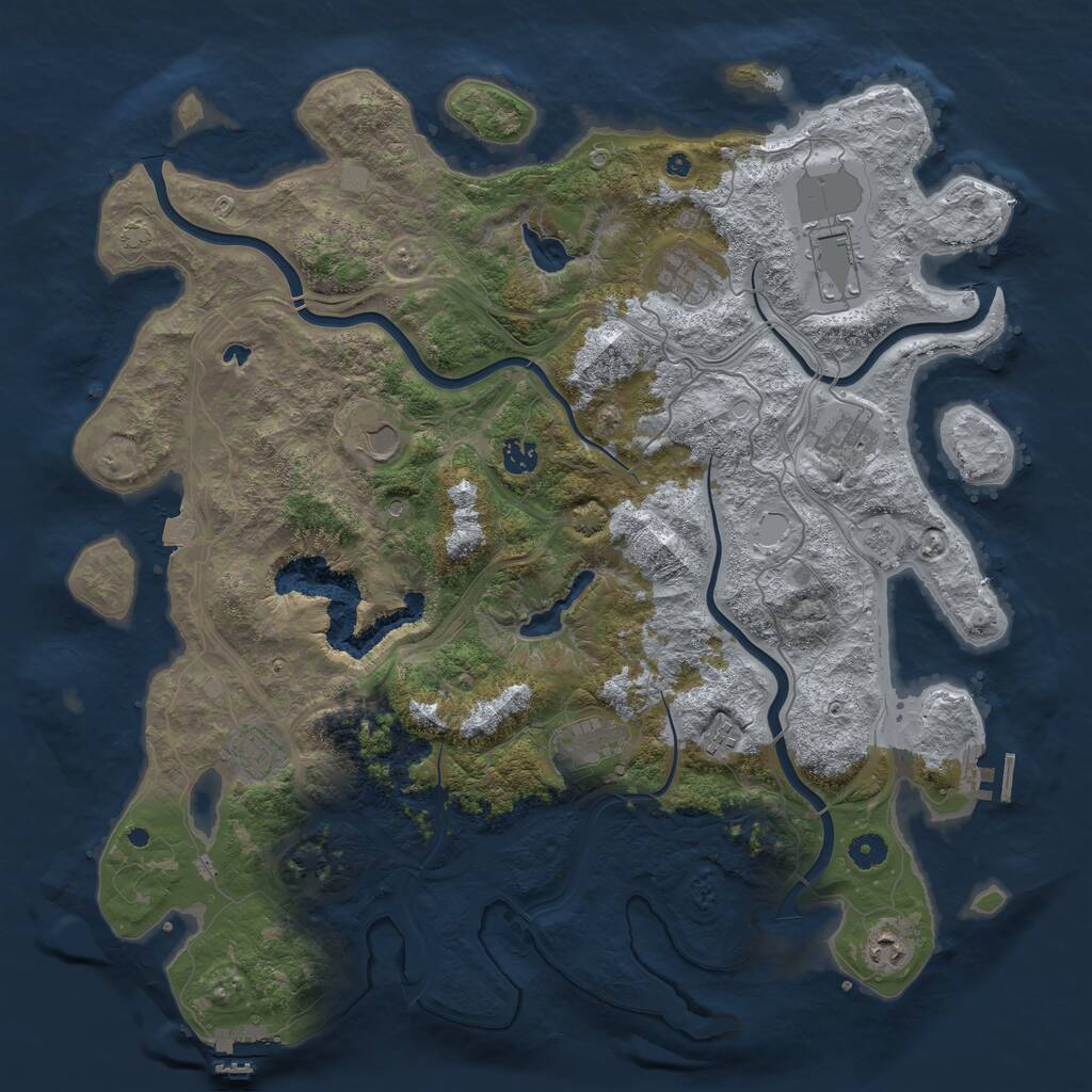 Rust Map: Procedural Map, Size: 4500, Seed: 1606590849, 15 Monuments