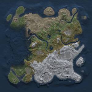 Thumbnail Rust Map: Procedural Map, Size: 3750, Seed: 1778176244, 16 Monuments