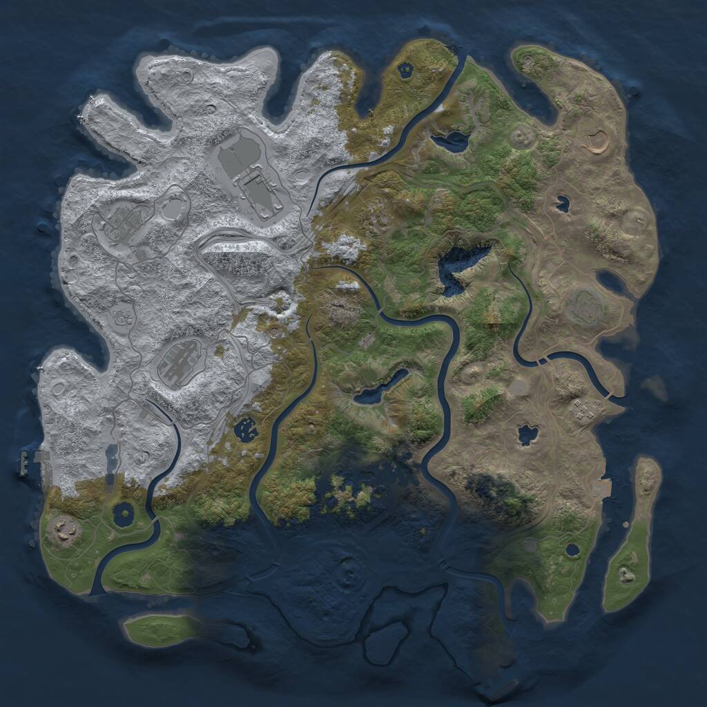 Rust Map: Procedural Map, Size: 4500, Seed: 199882982, 16 Monuments