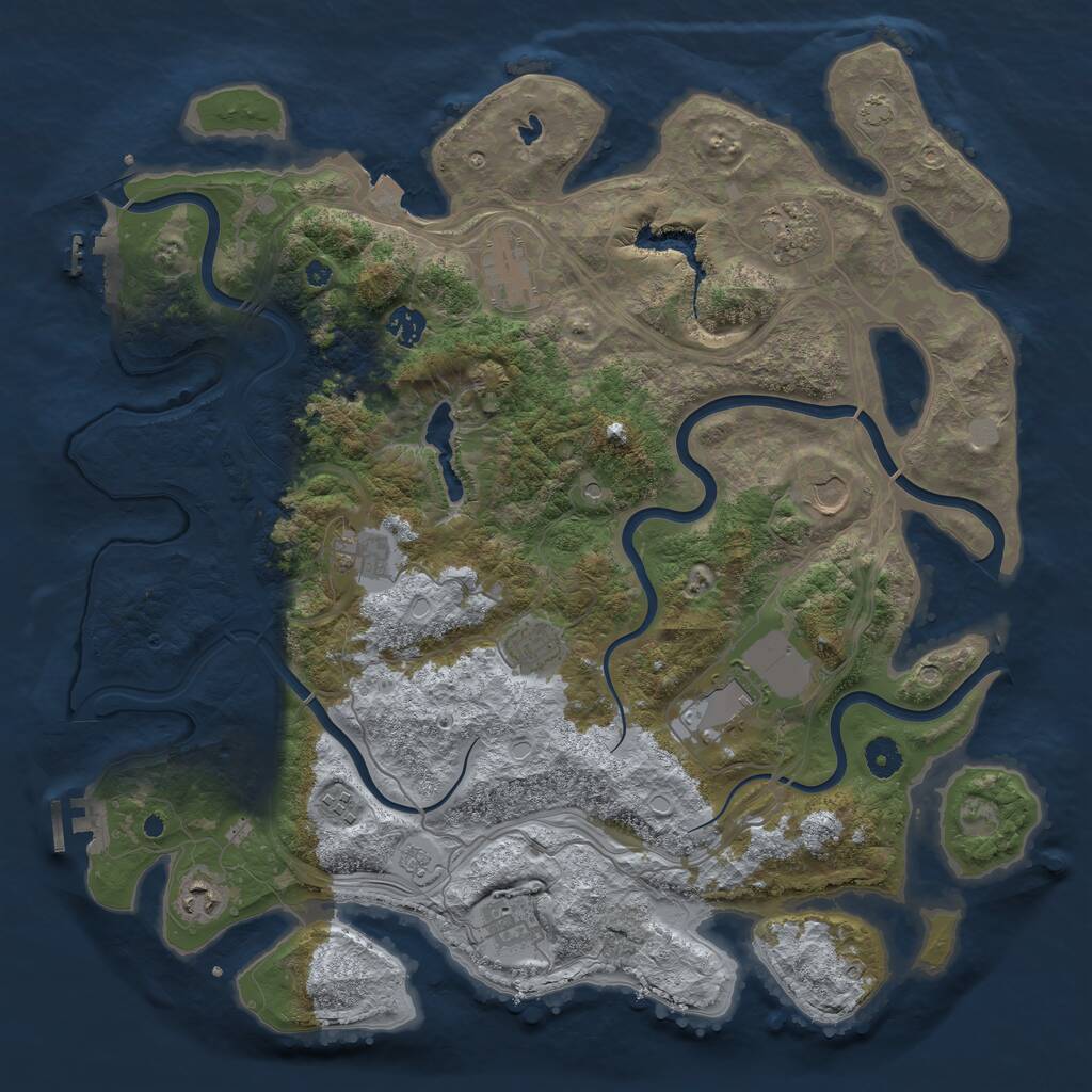 Rust Map: Procedural Map, Size: 4250, Seed: 1022636826, 16 Monuments