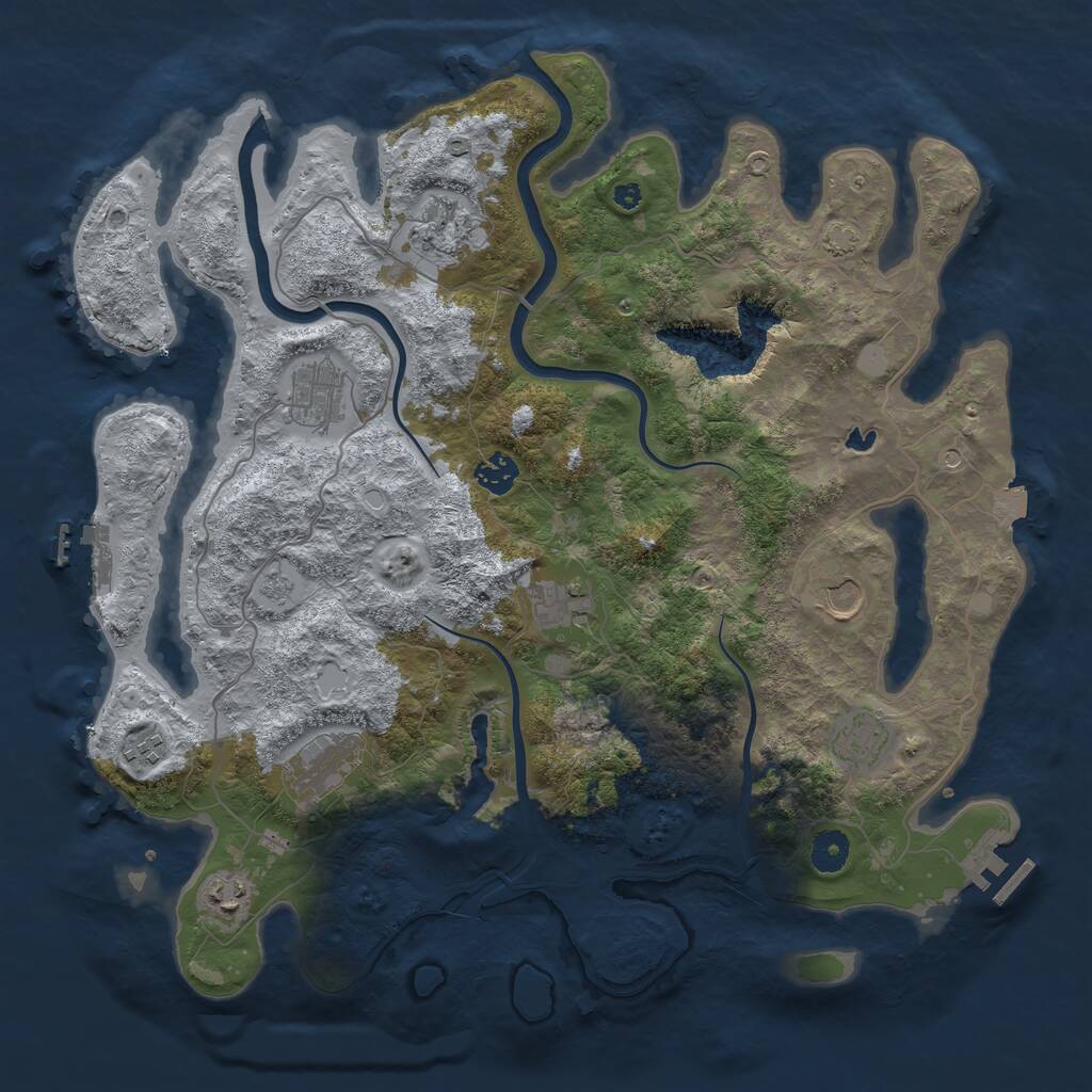 Rust Map: Procedural Map, Size: 4000, Seed: 451437, 15 Monuments