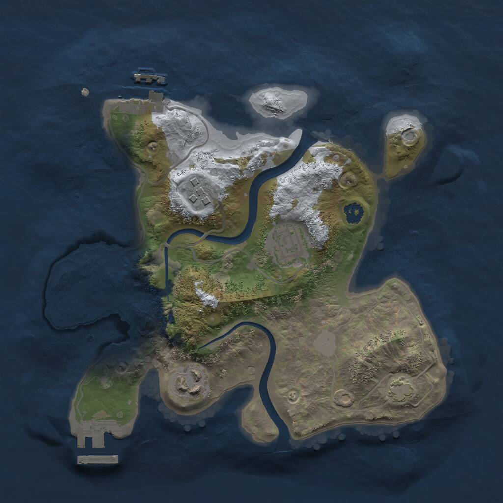 Rust Map: Procedural Map, Size: 2500, Seed: 5011015, 7 Monuments