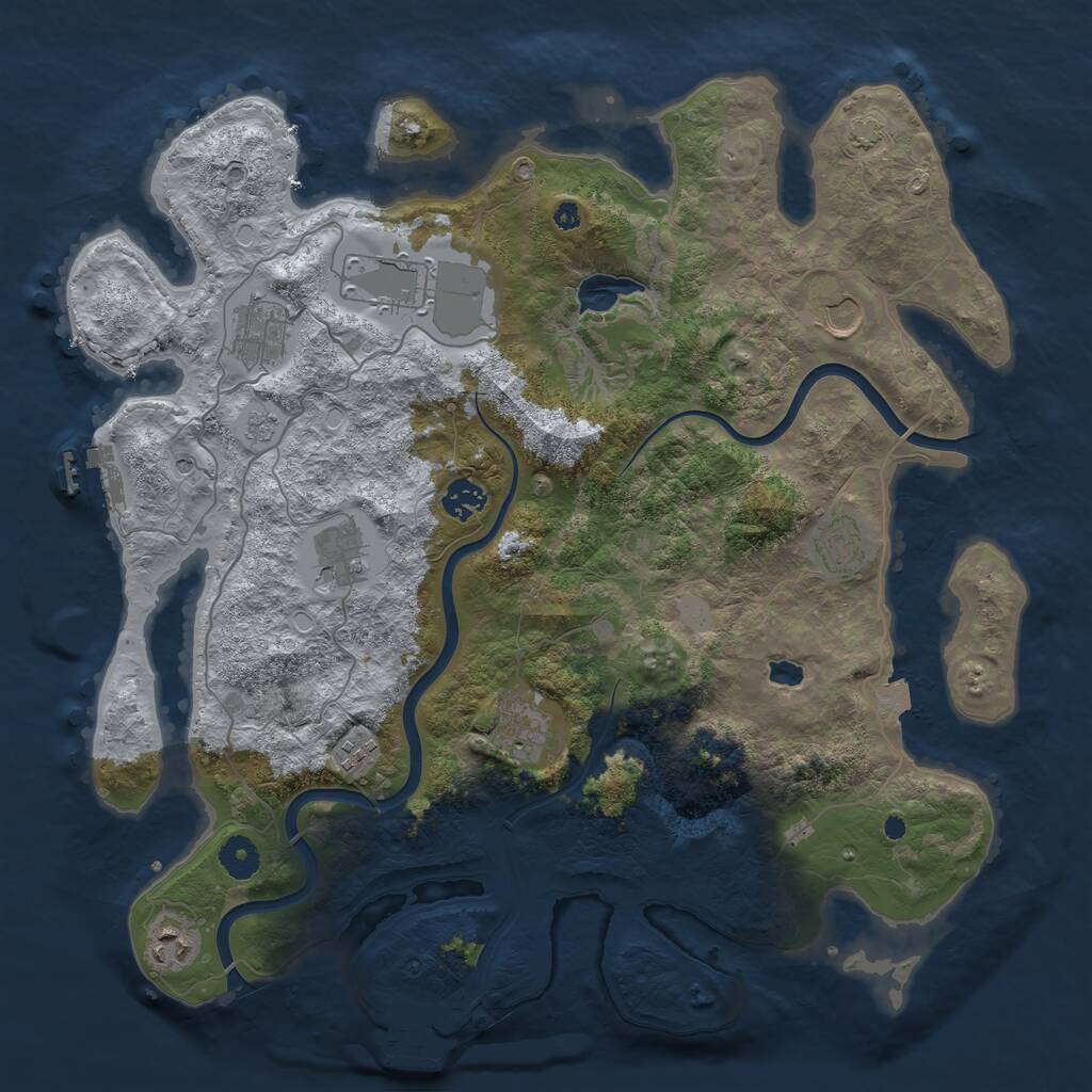 Rust Map: Procedural Map, Size: 4000, Seed: 730949303, 15 Monuments