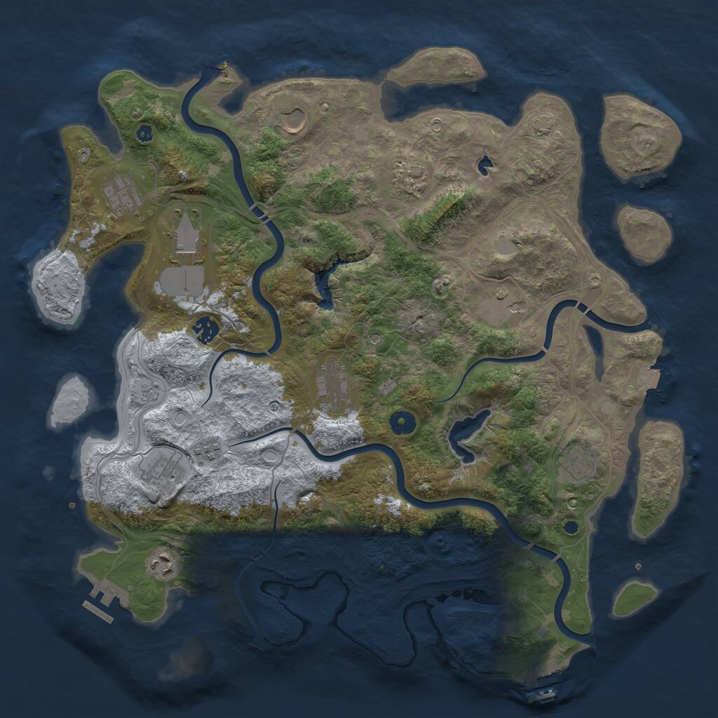 Rust Map: Procedural Map, Size: 4250, Seed: 442978955, 17 Monuments