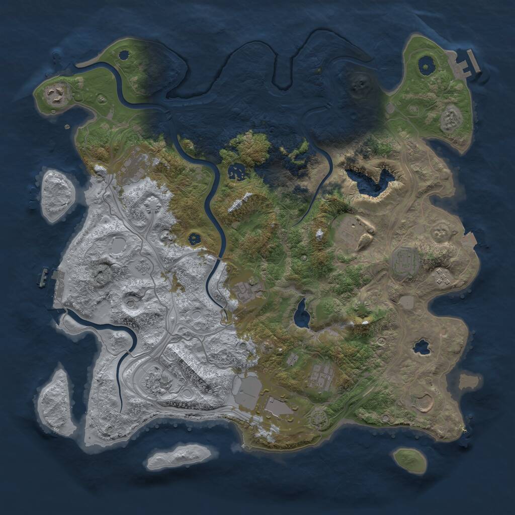 Rust Map: Procedural Map, Size: 4250, Seed: 1495, 17 Monuments