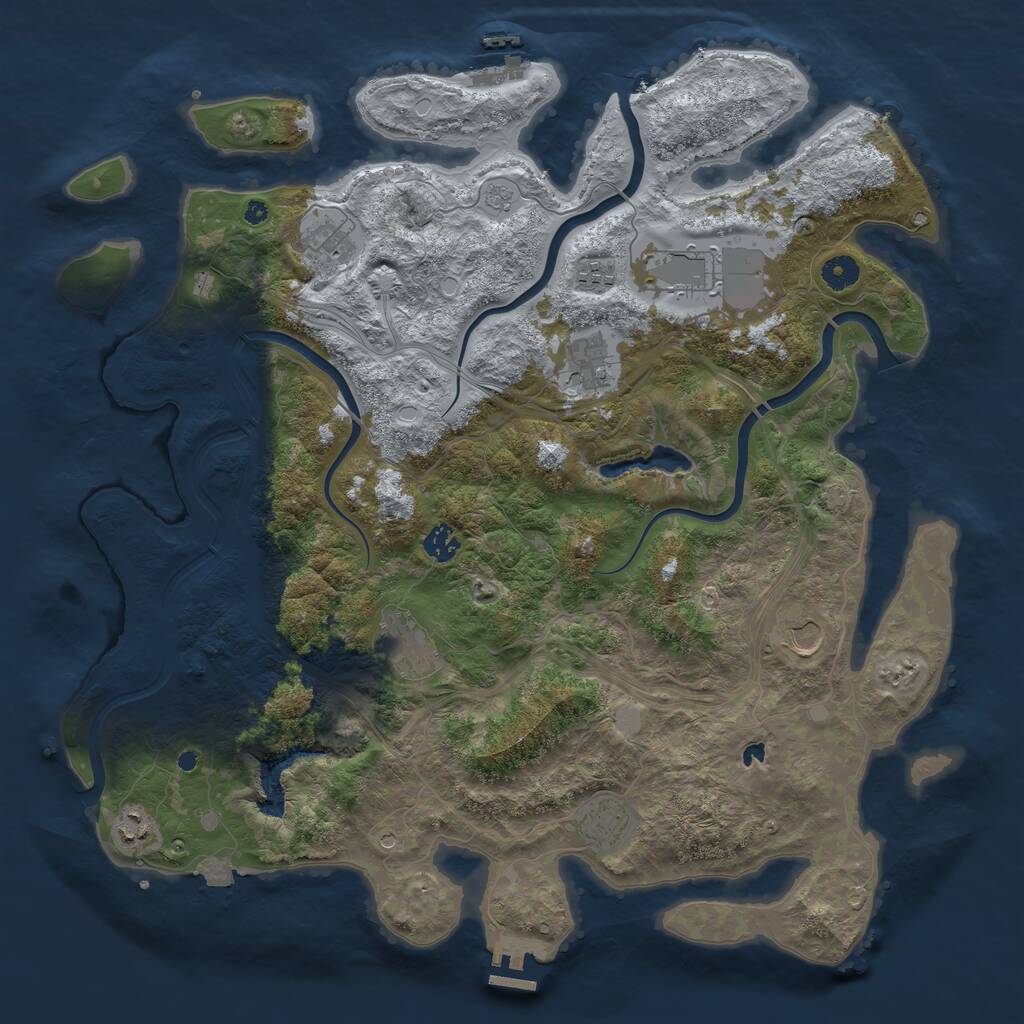 Rust Map: Procedural Map, Size: 4350, Seed: 1937324222, 15 Monuments