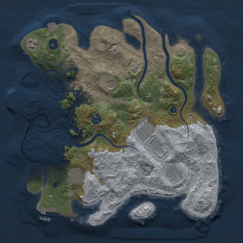 Rust Map: Procedural Map, Size: 3500, Seed: 1791312414, 13 Monuments