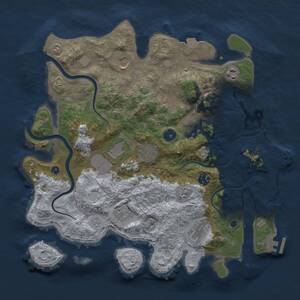 Thumbnail Rust Map: Procedural Map, Size: 3750, Seed: 1343747332, 15 Monuments