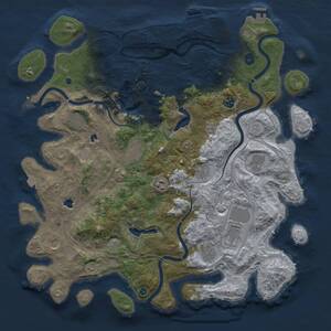 Thumbnail Rust Map: Procedural Map, Size: 4500, Seed: 1701708982, 16 Monuments