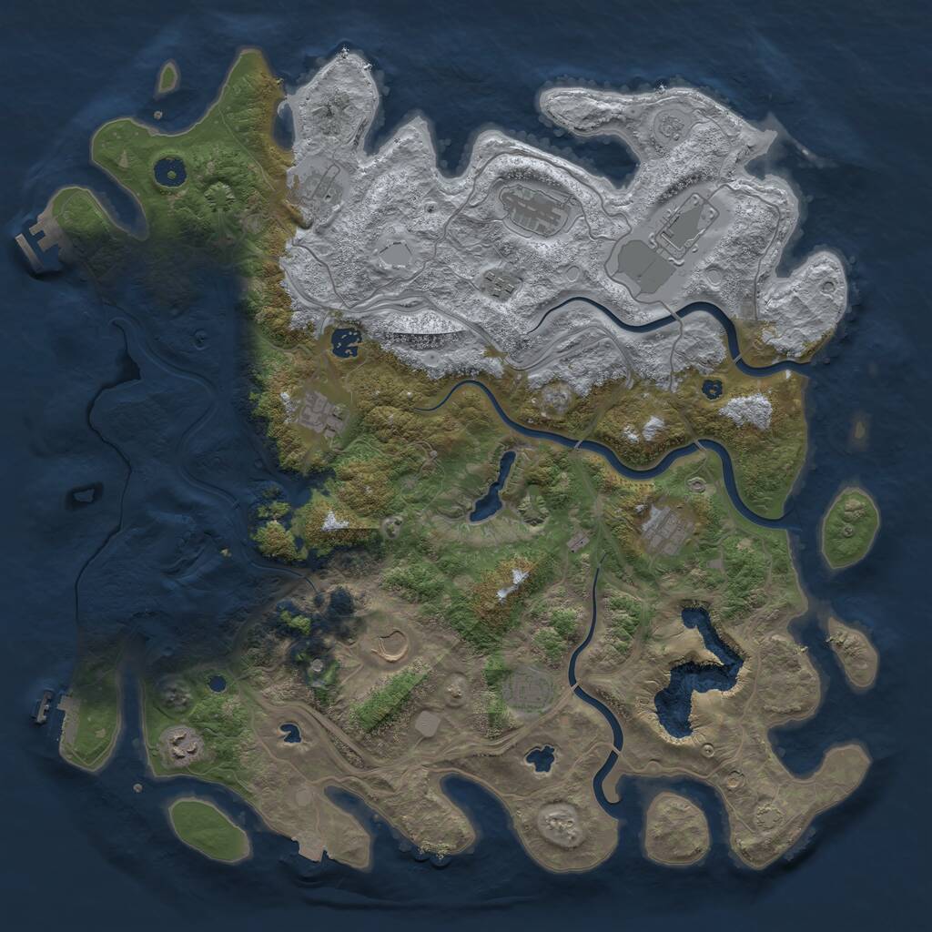 Rust Map: Procedural Map, Size: 4500, Seed: 13976, 16 Monuments