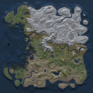 Thumbnail Rust Map: Procedural Map, Size: 5250, Seed: 1236872649, 17 Monuments
