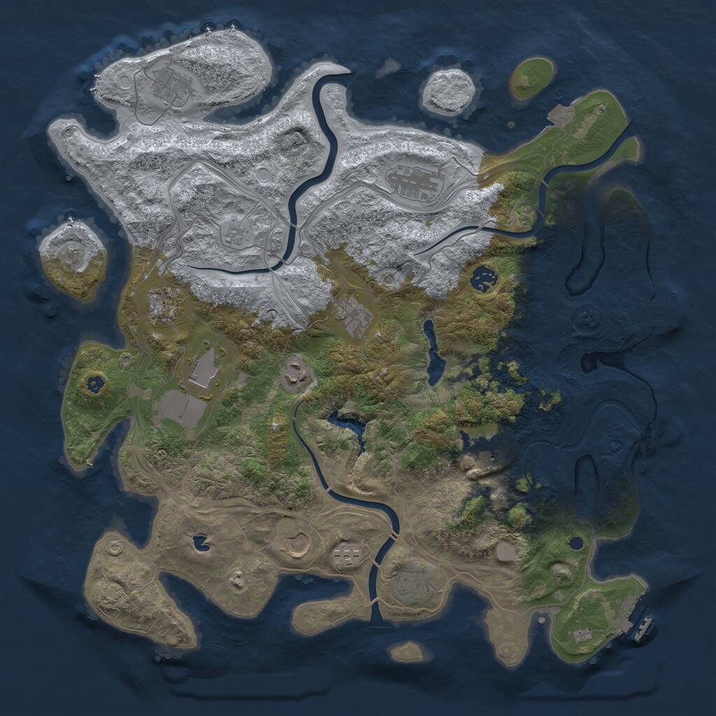Rust Map: Procedural Map, Size: 4250, Seed: 1754166749, 17 Monuments
