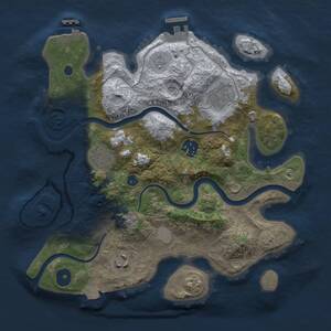Thumbnail Rust Map: Procedural Map, Size: 3000, Seed: 919856972, 11 Monuments