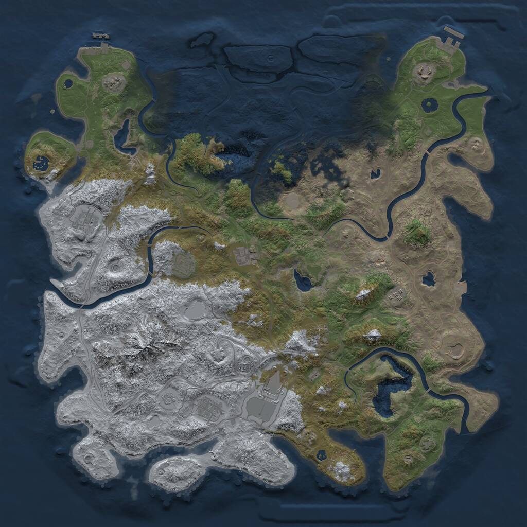 Rust Map: Procedural Map, Size: 5000, Seed: 22824315, 17 Monuments