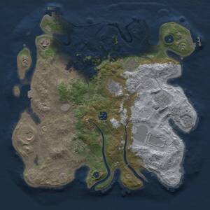Thumbnail Rust Map: Procedural Map, Size: 3500, Seed: 1581307611, 16 Monuments
