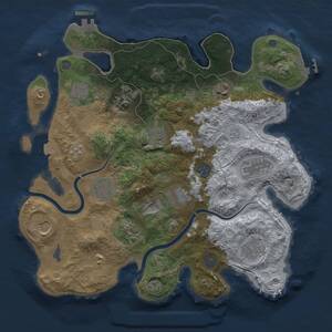 Thumbnail Rust Map: Procedural Map, Size: 3500, Seed: 1581307611, 19 Monuments