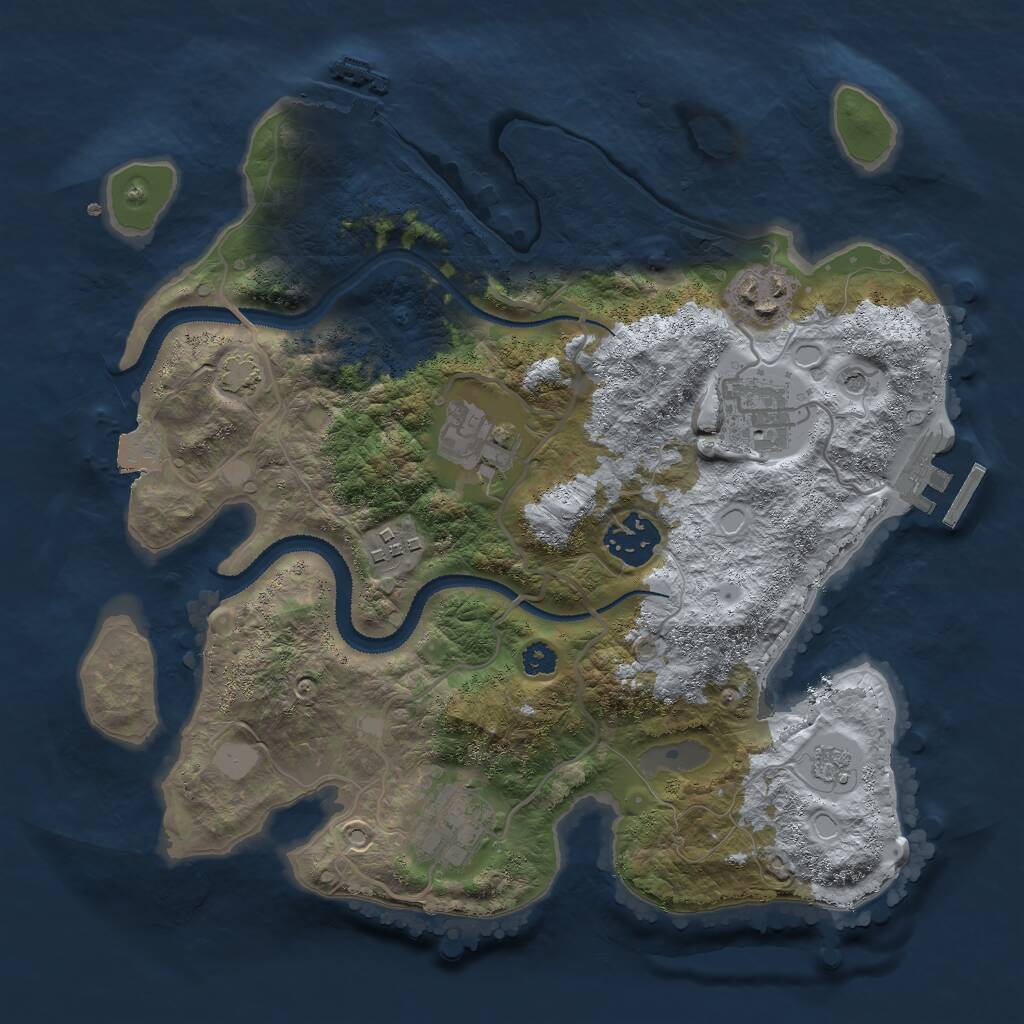 Rust Map: Procedural Map, Size: 3000, Seed: 547791312, 12 Monuments