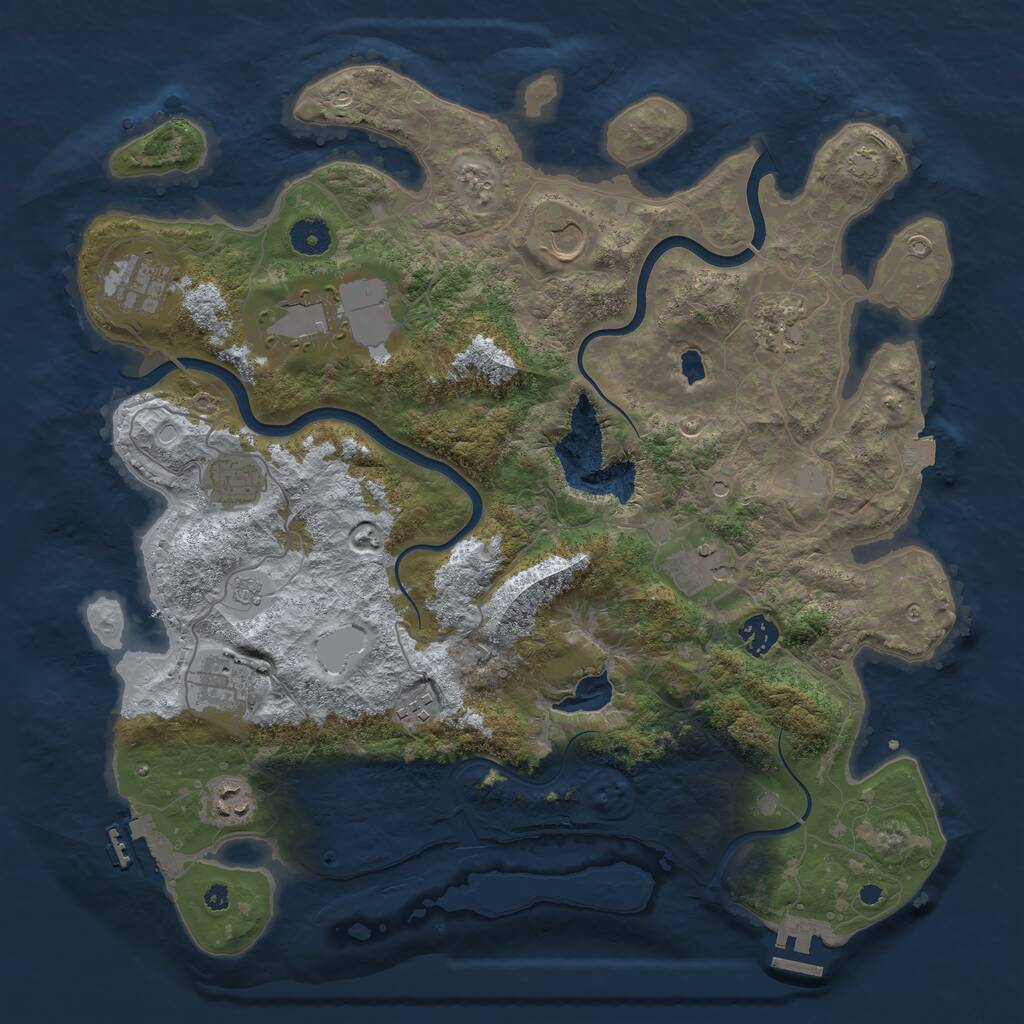 Rust Map: Procedural Map, Size: 4000, Seed: 13439537, 16 Monuments