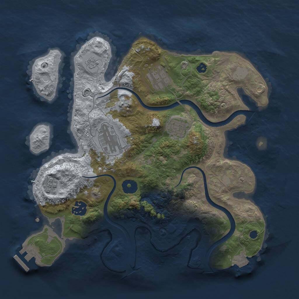 Rust Map: Procedural Map, Size: 3000, Seed: 716241693, 9 Monuments