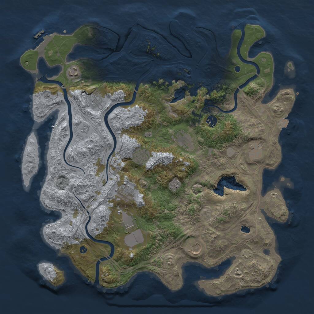 Rust Map: Procedural Map, Size: 4250, Seed: 1179069332, 16 Monuments