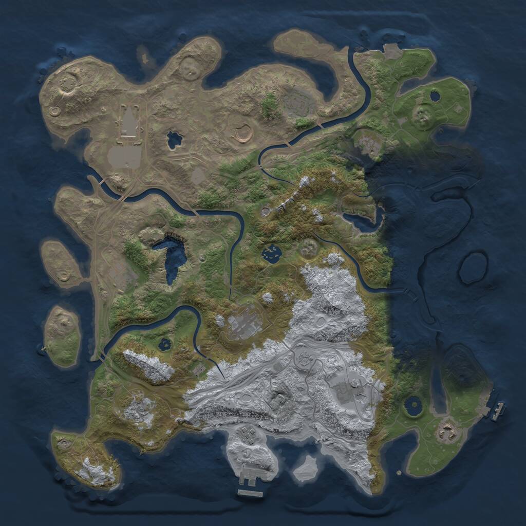 Rust Map: Procedural Map, Size: 4250, Seed: 660421592, 17 Monuments