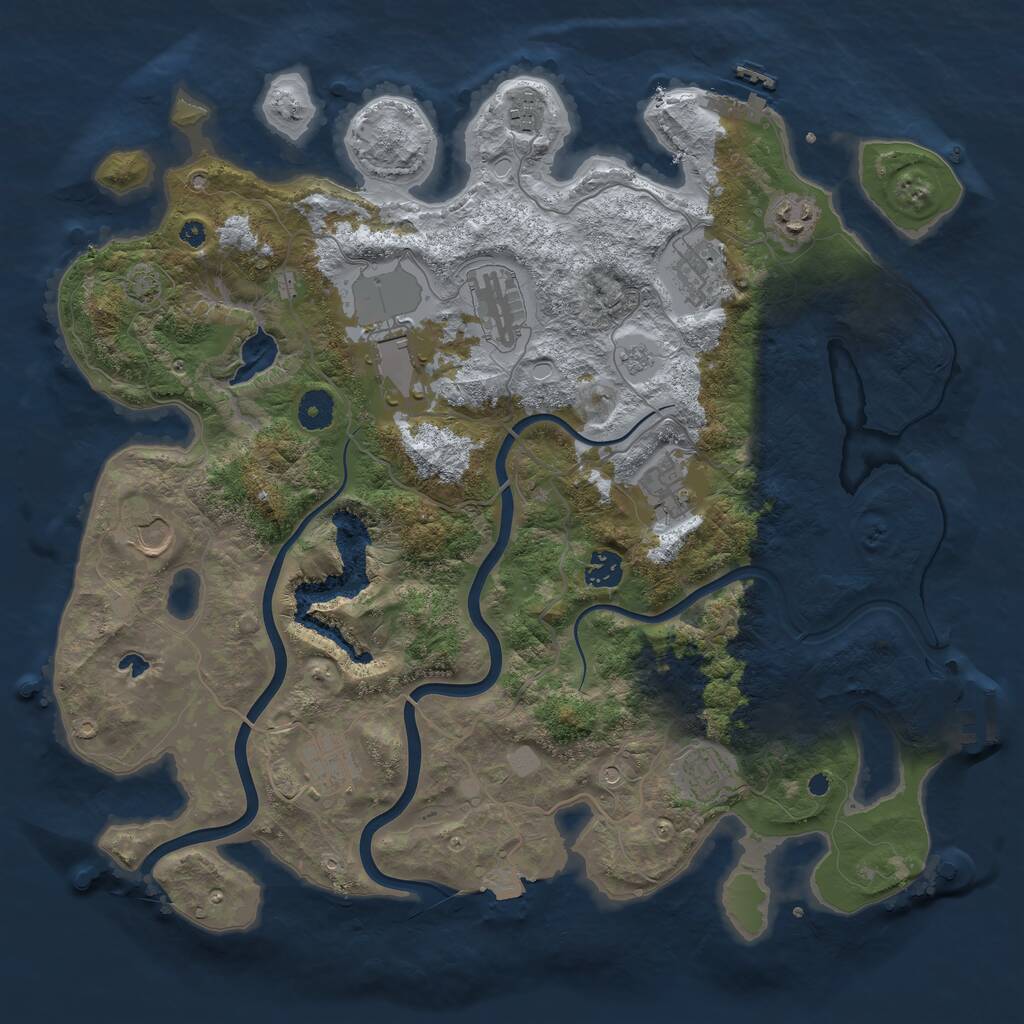 Rust Map: Procedural Map, Size: 4000, Seed: 1993815445, 16 Monuments