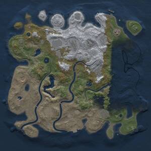 Thumbnail Rust Map: Procedural Map, Size: 4000, Seed: 1993815445, 16 Monuments