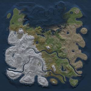 Thumbnail Rust Map: Procedural Map, Size: 4500, Seed: 306828196, 16 Monuments