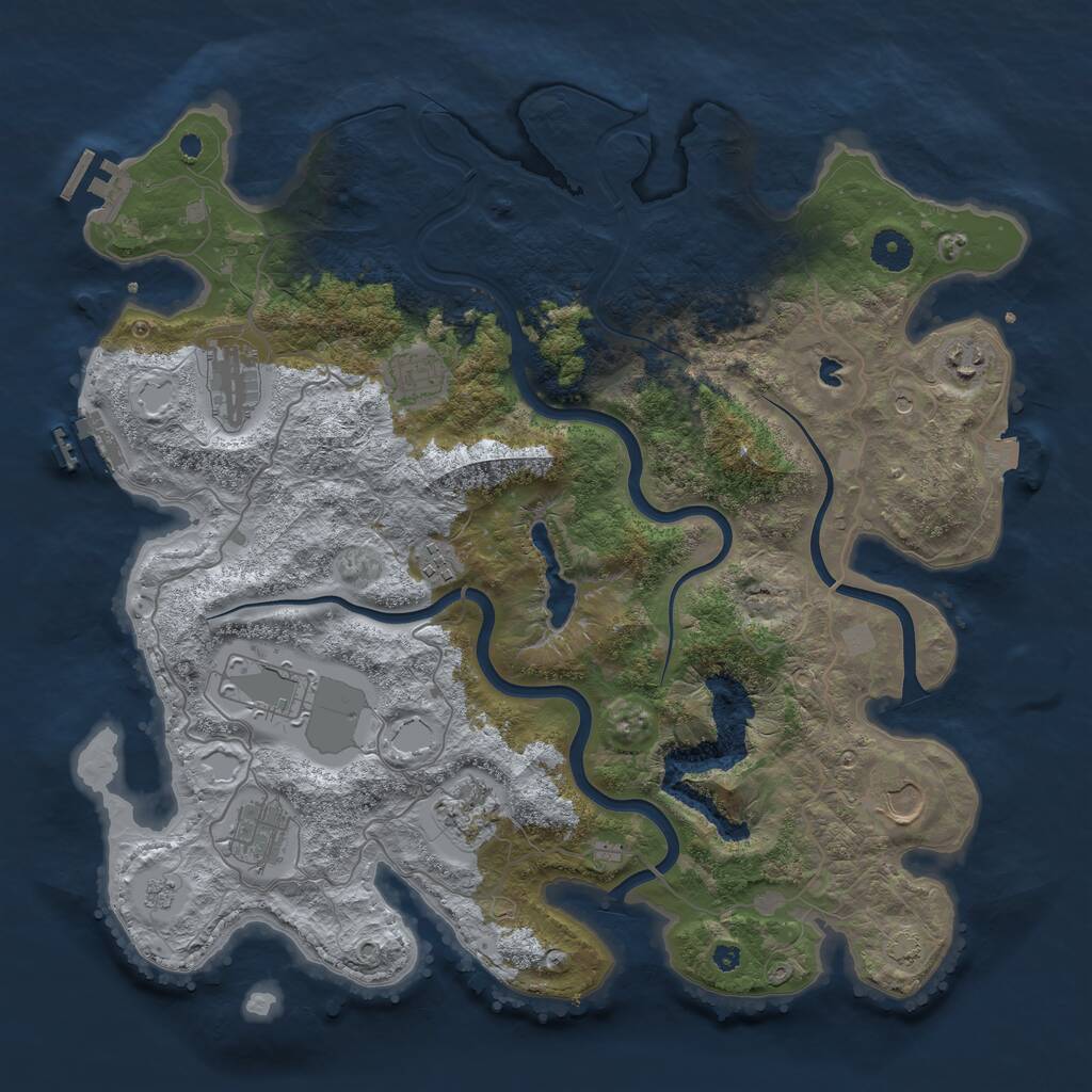 Rust Map: Procedural Map, Size: 4000, Seed: 9682311, 14 Monuments