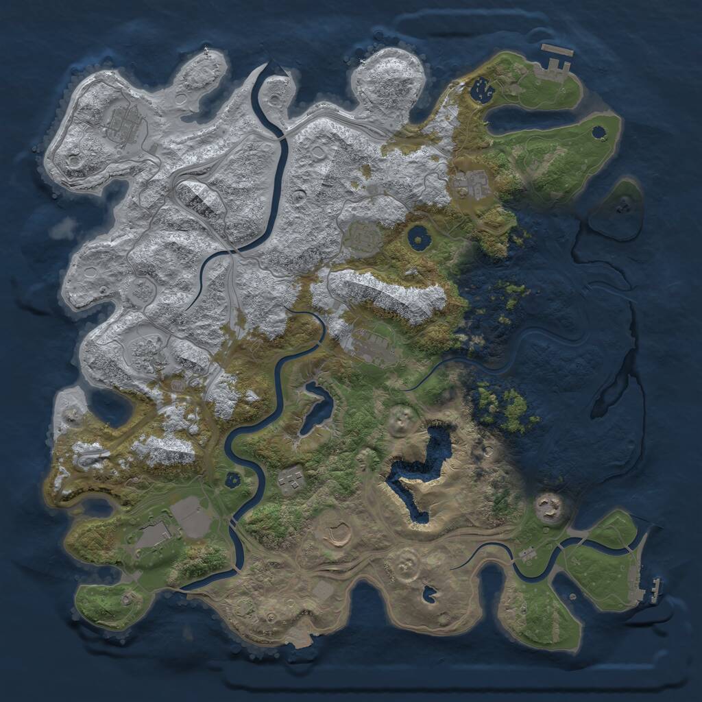 Rust Map: Procedural Map, Size: 4400, Seed: 1282887935, 16 Monuments