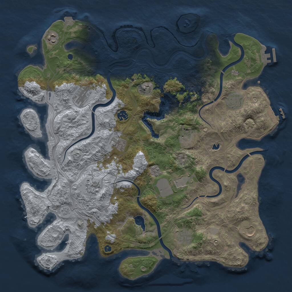 Rust Map: Procedural Map, Size: 4250, Seed: 341715352, 17 Monuments