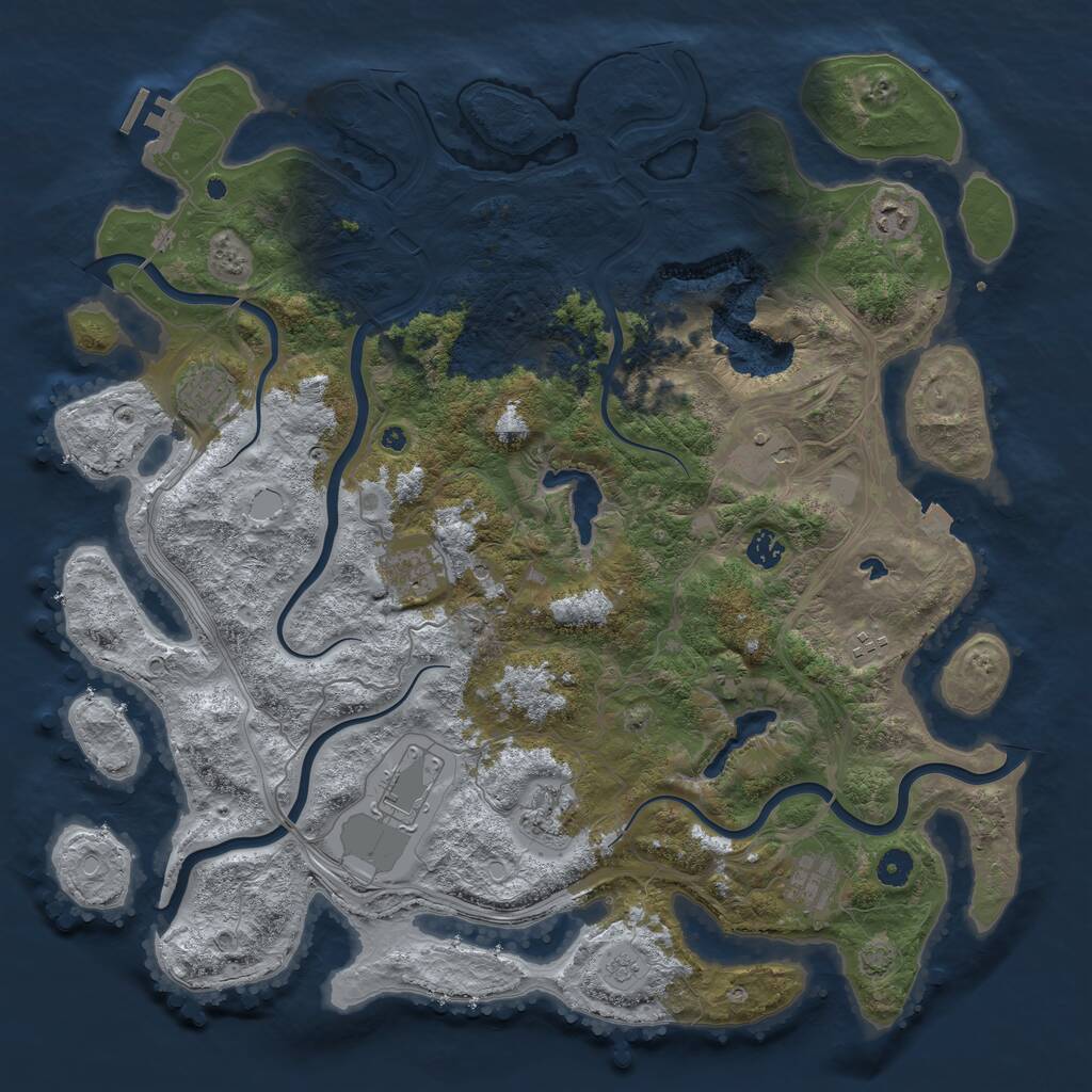 Rust Map: Procedural Map, Size: 4500, Seed: 341157431, 14 Monuments