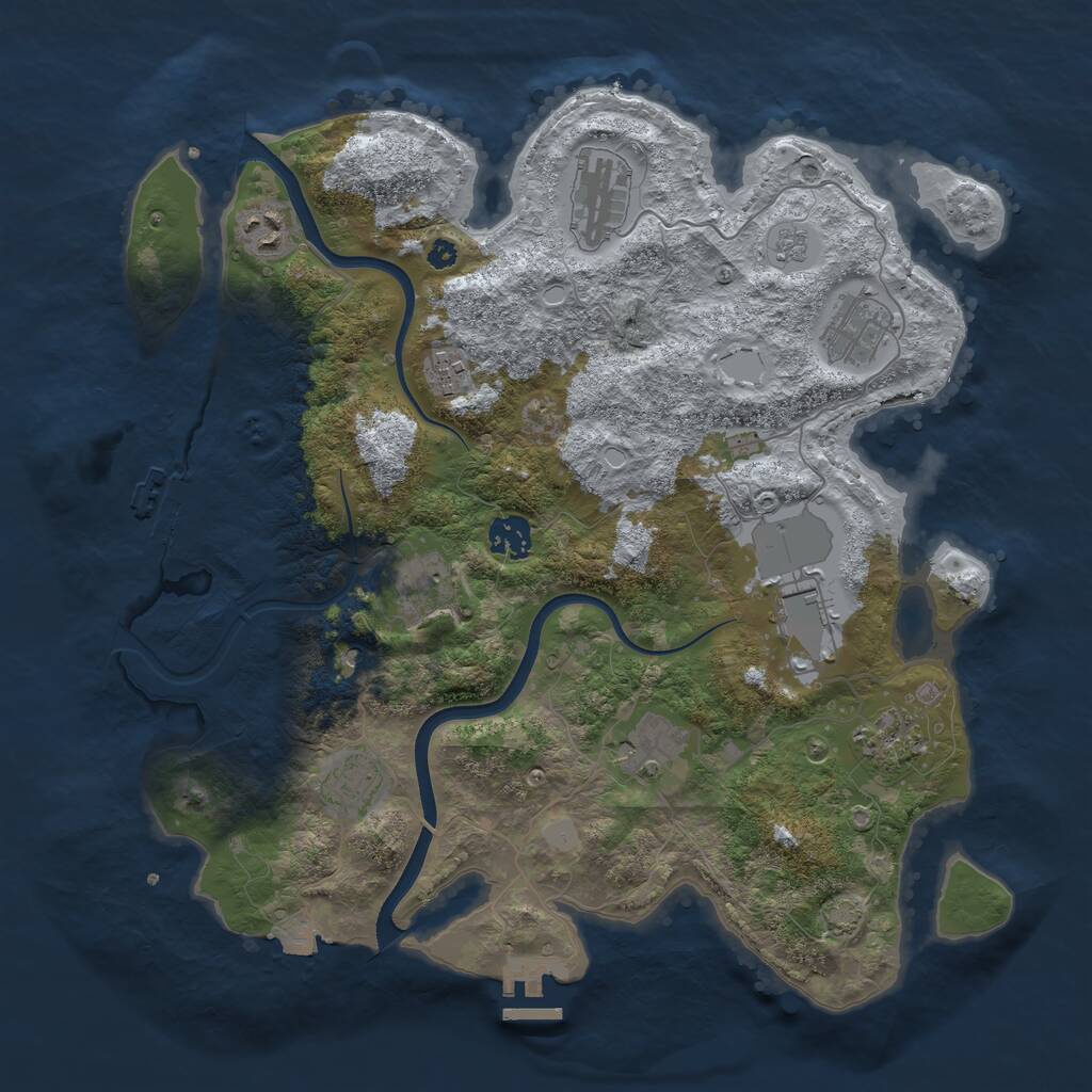 Rust Map: Procedural Map, Size: 3700, Seed: 262301563, 16 Monuments
