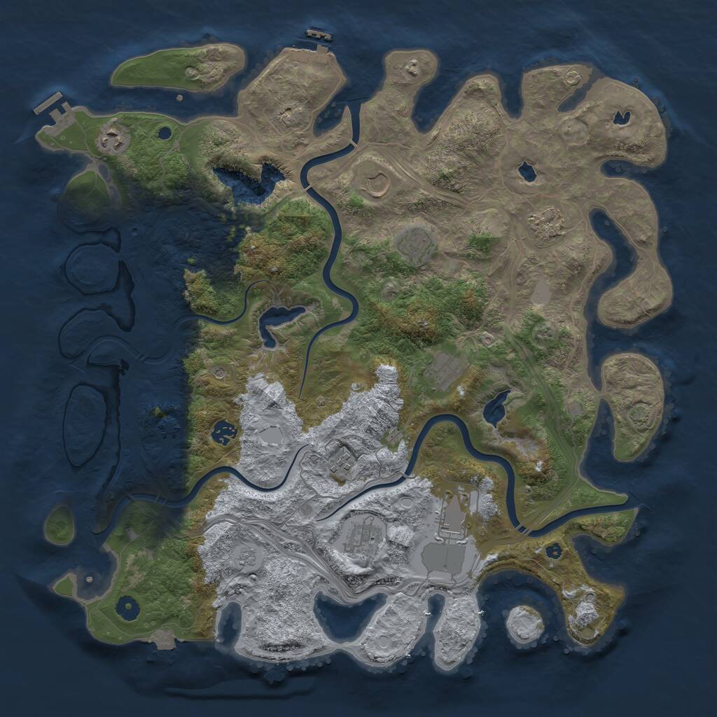 Rust Map: Procedural Map, Size: 4500, Seed: 1641440996, 15 Monuments