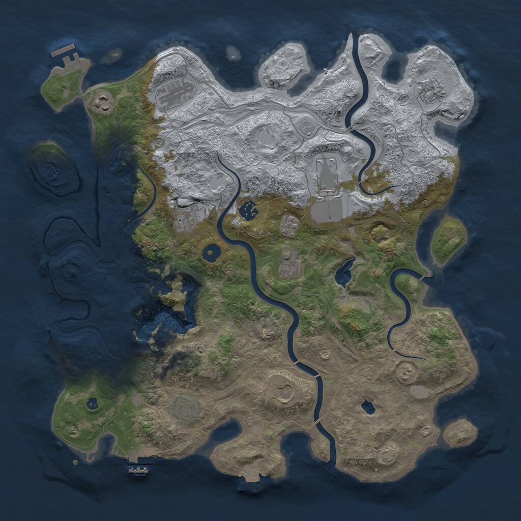 Rust Map: Procedural Map, Size: 4250, Seed: 1620511417, 16 Monuments