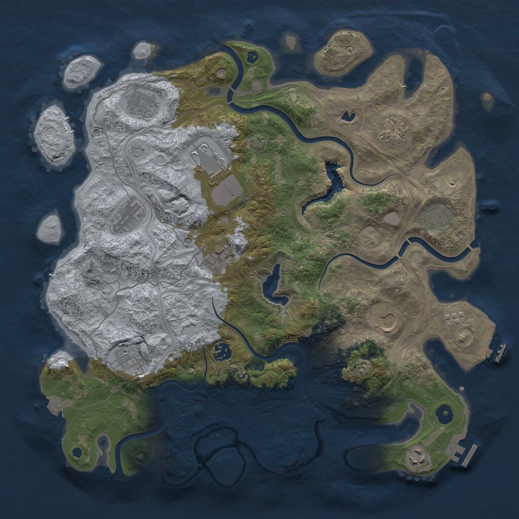 Rust Map: Procedural Map, Size: 4250, Seed: 1677661270, 17 Monuments