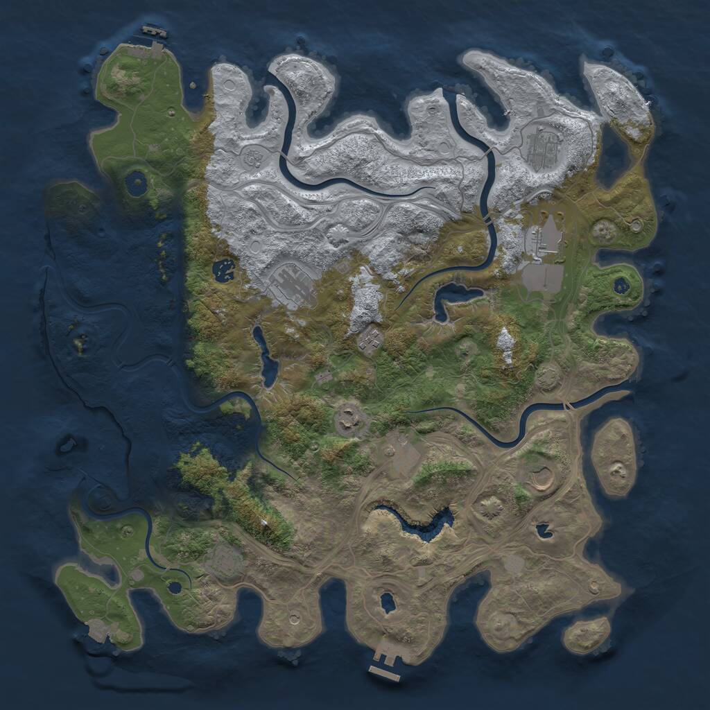 Rust Map: Procedural Map, Size: 4500, Seed: 244422424, 15 Monuments