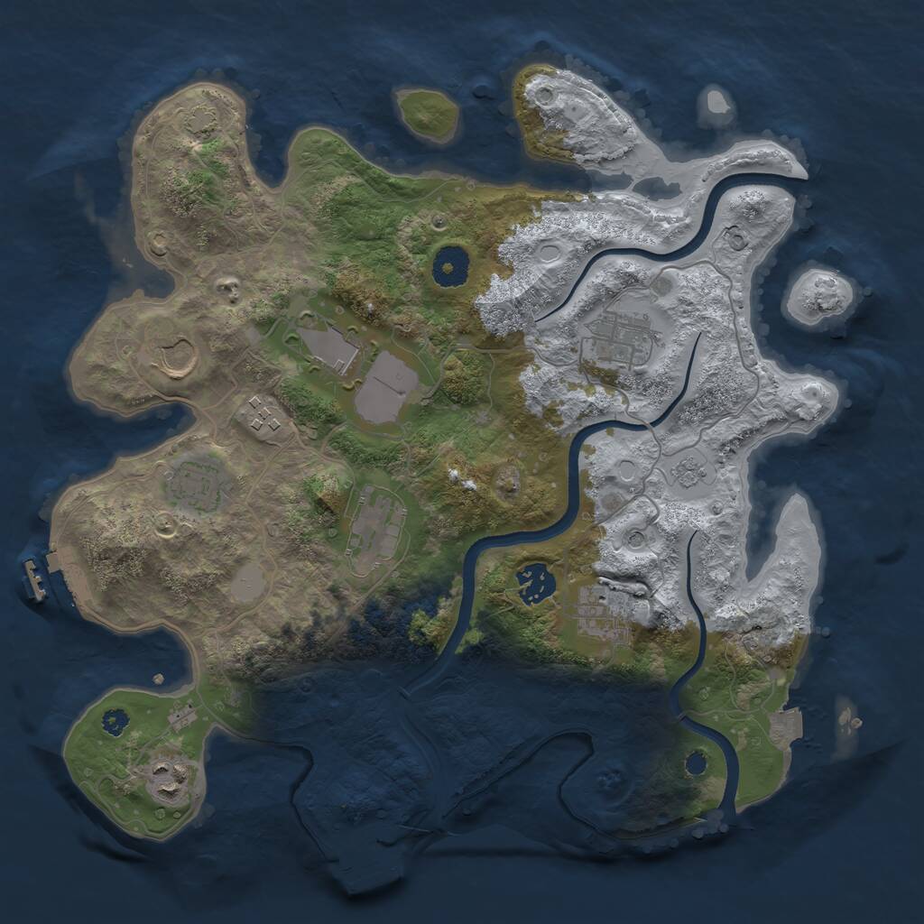 Rust Map: Procedural Map, Size: 3500, Seed: 1785774737, 15 Monuments