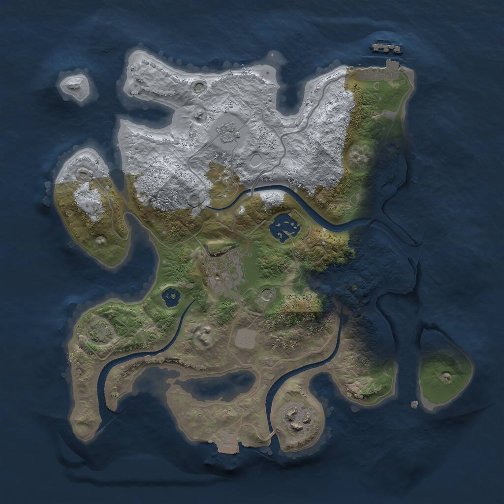 Rust Map: Procedural Map, Size: 2750, Seed: 281778677, 8 Monuments